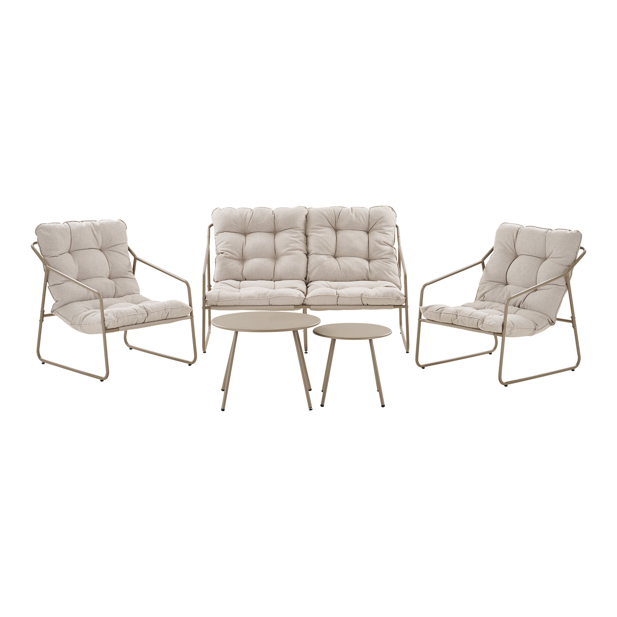Nilo Lounge Set, steel, sand, incl. cushions